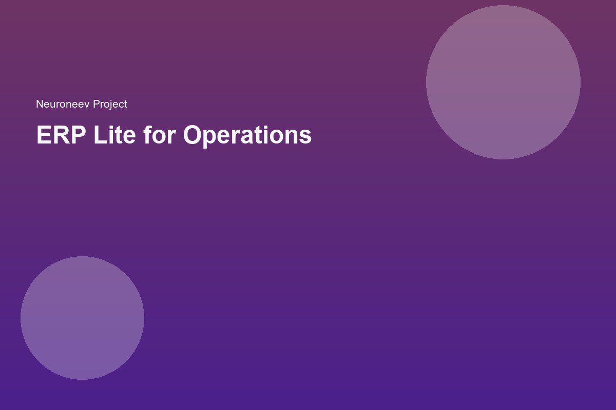 ERP Lite for Operations